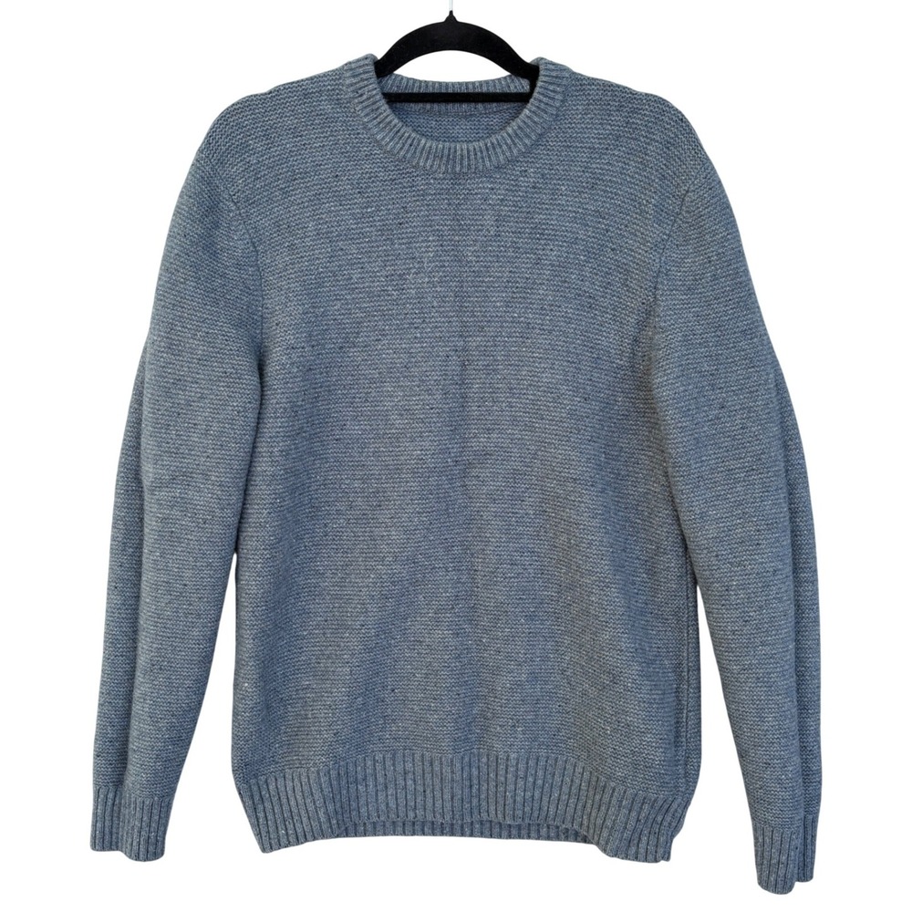 Gap Mens Lambswool Blend Donegal Texture Crewneck Sweater Blue 142226 Medium